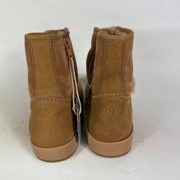 Olukai Pa'ina Hulu Winter Boot Womens 7 Brown Suede Leather Side Zip Booties NWT - Picture 7 of 9